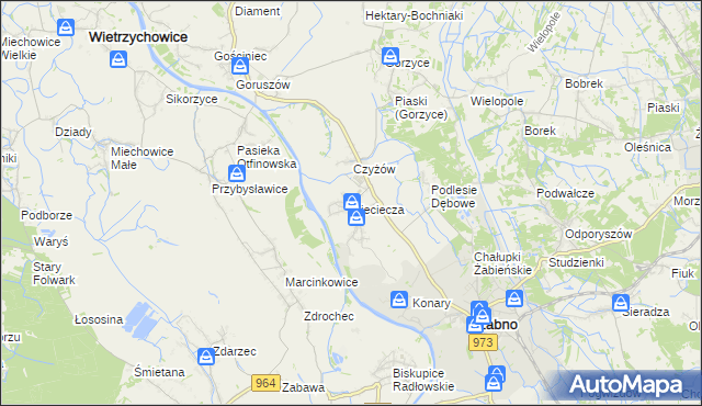 mapa Nieciecza, Nieciecza na mapie Targeo