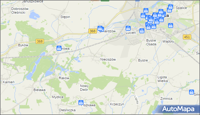 mapa Nieciszów, Nieciszów na mapie Targeo