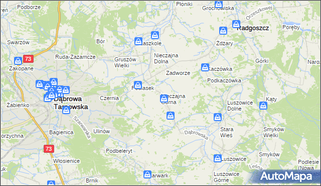 mapa Nieczajna Górna, Nieczajna Górna na mapie Targeo