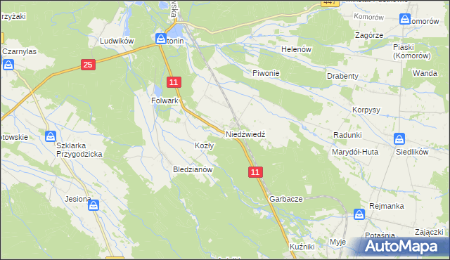 mapa Niedźwiedź gmina Ostrzeszów, Niedźwiedź gmina Ostrzeszów na mapie Targeo