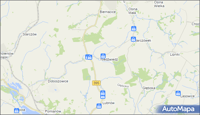 mapa Niedźwiedź gmina Ziębice, Niedźwiedź gmina Ziębice na mapie Targeo