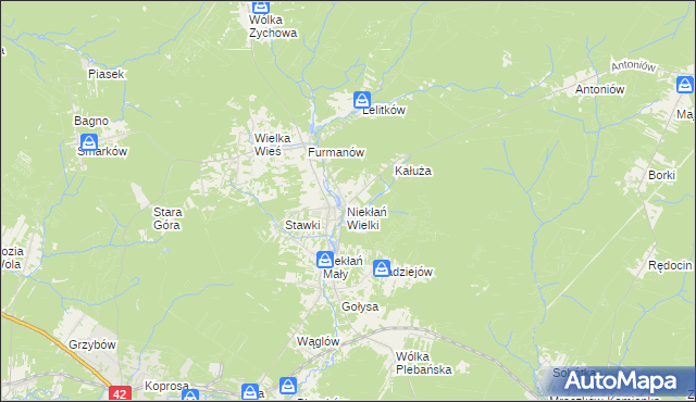 mapa Niekłań Wielki, Niekłań Wielki na mapie Targeo