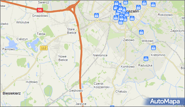 mapa Niekłonice, Niekłonice na mapie Targeo