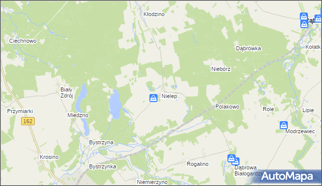 mapa Nielep, Nielep na mapie Targeo