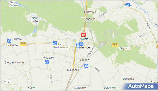 mapa Niemce, Niemce na mapie Targeo