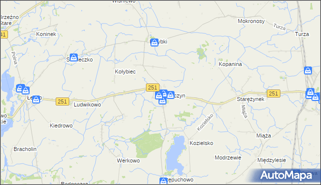 mapa Niemczyn gmina Damasławek, Niemczyn gmina Damasławek na mapie Targeo