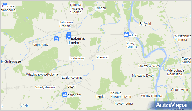 mapa Niemirki, Niemirki na mapie Targeo