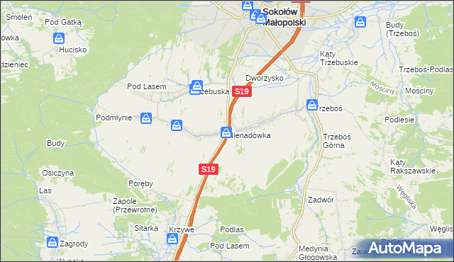 mapa Nienadówka, Nienadówka na mapie Targeo