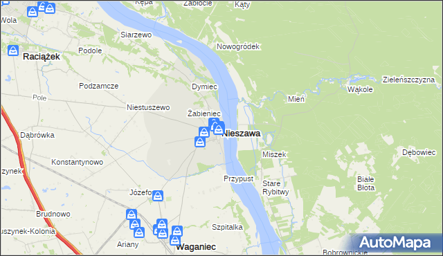 mapa Nieszawa powiat aleksandrowski, Nieszawa powiat aleksandrowski na mapie Targeo