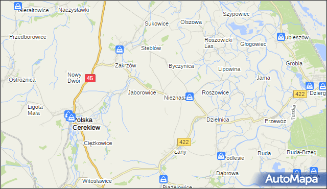 mapa Nieznaszyn, Nieznaszyn na mapie Targeo