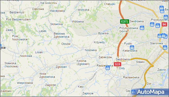 mapa Nosówka, Nosówka na mapie Targeo