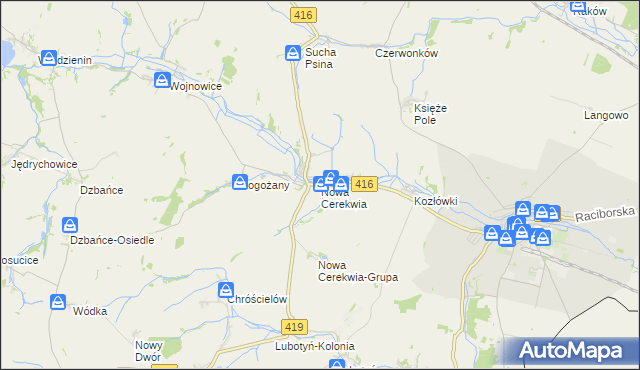 mapa Nowa Cerekwia, Nowa Cerekwia na mapie Targeo