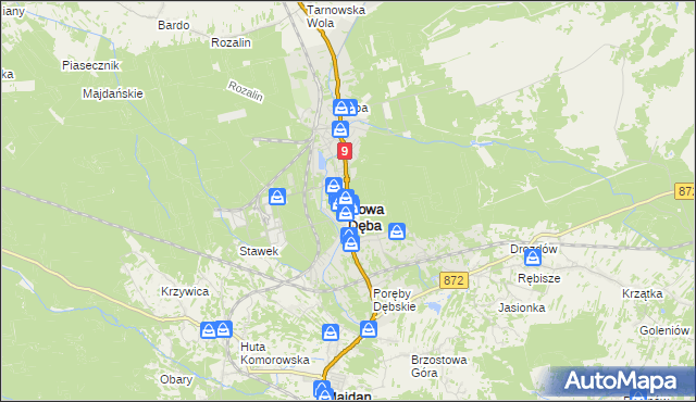 mapa Nowa Dęba, Nowa Dęba na mapie Targeo