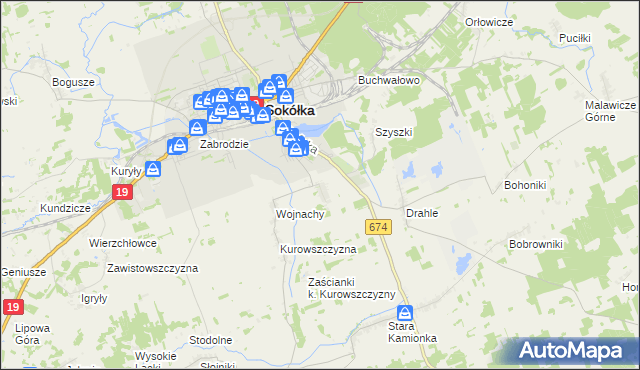 mapa Nowa Kamionka gmina Sokółka, Nowa Kamionka gmina Sokółka na mapie Targeo