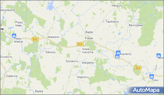 mapa Nowa Karczma gmina Górowo Iławeckie, Nowa Karczma gmina Górowo Iławeckie na mapie Targeo