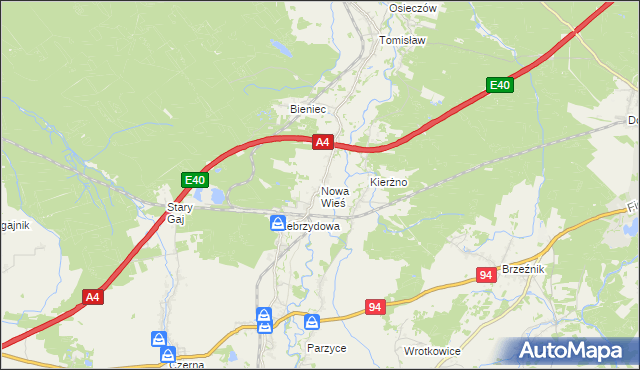 mapa Nowa Wieś gmina Nowogrodziec, Nowa Wieś gmina Nowogrodziec na mapie Targeo