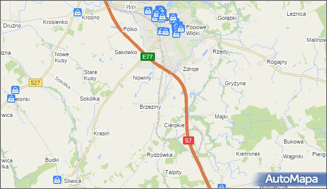 mapa Nowa Wieś gmina Pasłęk, Nowa Wieś gmina Pasłęk na mapie Targeo