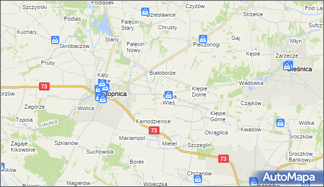 mapa Nowa Wieś gmina Stopnica, Nowa Wieś gmina Stopnica na mapie Targeo