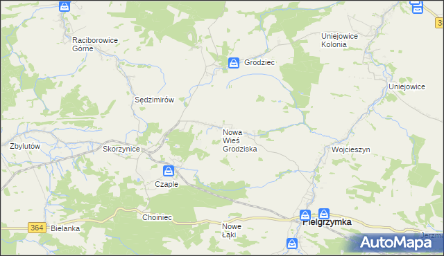 mapa Nowa Wieś Grodziska, Nowa Wieś Grodziska na mapie Targeo