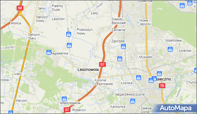 mapa Nowa Wola gmina Lesznowola, Nowa Wola gmina Lesznowola na mapie Targeo