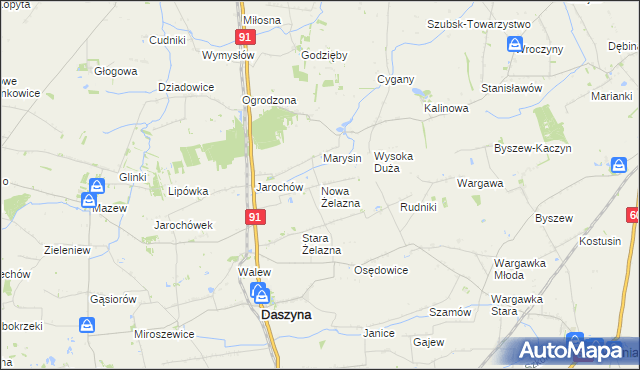 mapa Nowa Żelazna, Nowa Żelazna na mapie Targeo