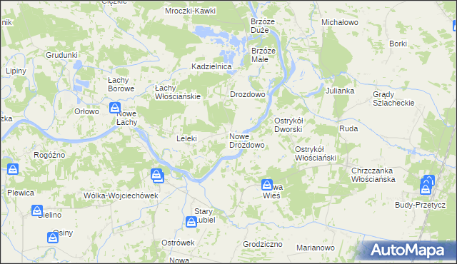 mapa Nowe Drozdowo, Nowe Drozdowo na mapie Targeo