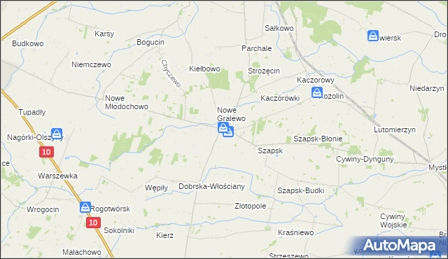 mapa Nowe Gralewo, Nowe Gralewo na mapie Targeo