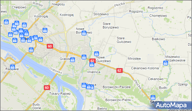 mapa Nowe Gulczewo, Nowe Gulczewo na mapie Targeo