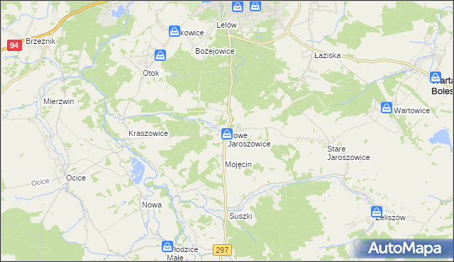 mapa Nowe Jaroszowice, Nowe Jaroszowice na mapie Targeo