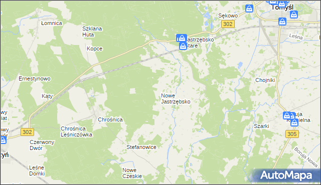 mapa Nowe Jastrzębsko, Nowe Jastrzębsko na mapie Targeo