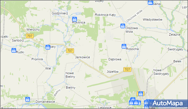 mapa Nowe Łęgonice, Nowe Łęgonice na mapie Targeo