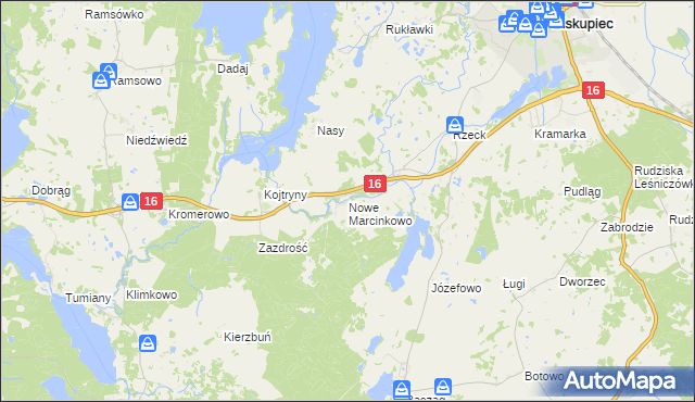 mapa Nowe Marcinkowo, Nowe Marcinkowo na mapie Targeo