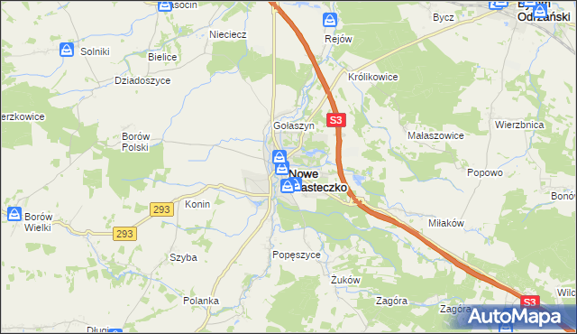 mapa Nowe Miasteczko, Nowe Miasteczko na mapie Targeo