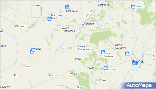 mapa Nowe Nadratowo, Nowe Nadratowo na mapie Targeo