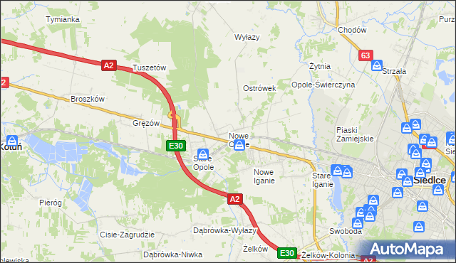mapa Nowe Opole, Nowe Opole na mapie Targeo
