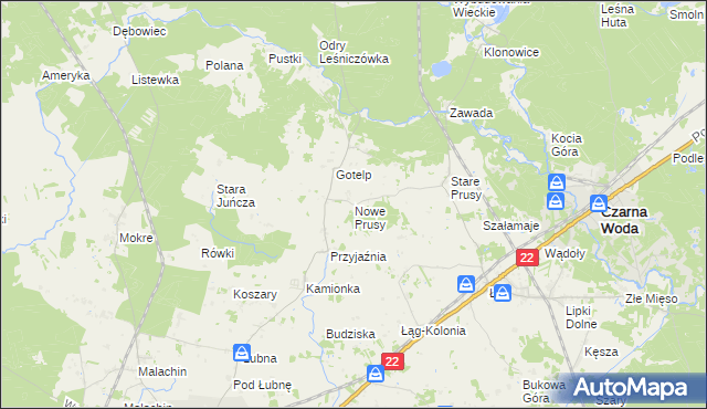 mapa Nowe Prusy, Nowe Prusy na mapie Targeo