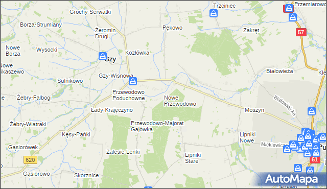 mapa Nowe Przewodowo, Nowe Przewodowo na mapie Targeo