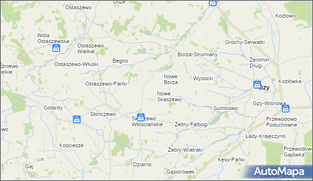 mapa Nowe Skaszewo, Nowe Skaszewo na mapie Targeo