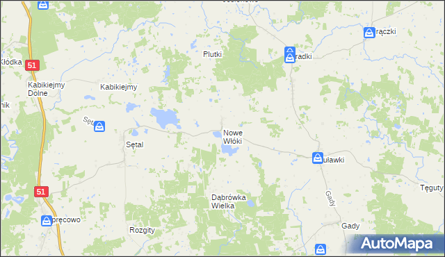 mapa Nowe Włóki, Nowe Włóki na mapie Targeo