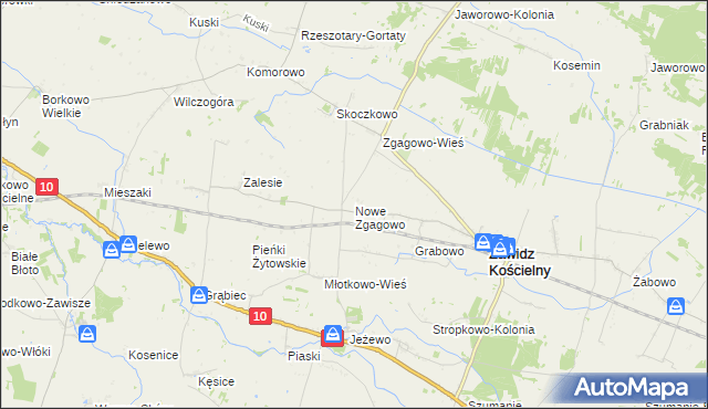 mapa Nowe Zgagowo, Nowe Zgagowo na mapie Targeo