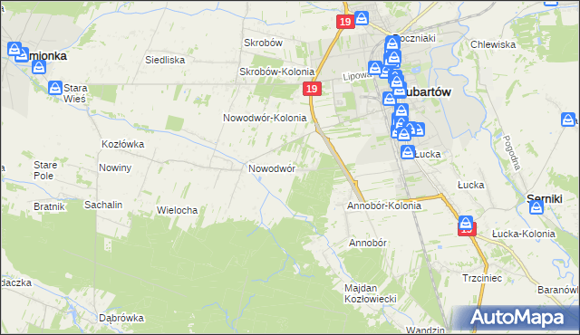 mapa Nowodwór-Piaski, Nowodwór-Piaski na mapie Targeo
