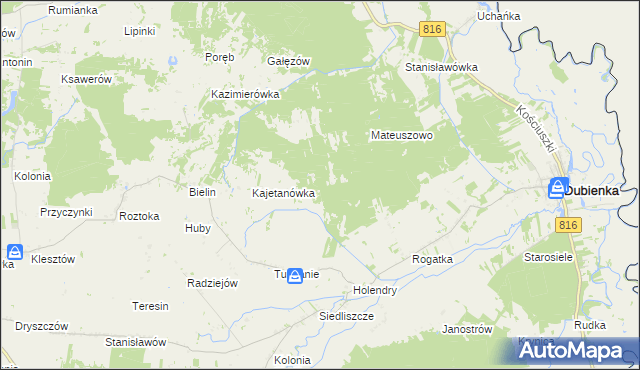 mapa Nowokajetanówka, Nowokajetanówka na mapie Targeo