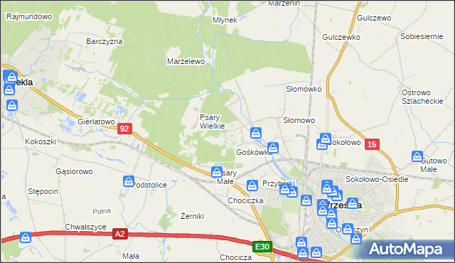 mapa Nowy Folwark gmina Września, Nowy Folwark gmina Września na mapie Targeo