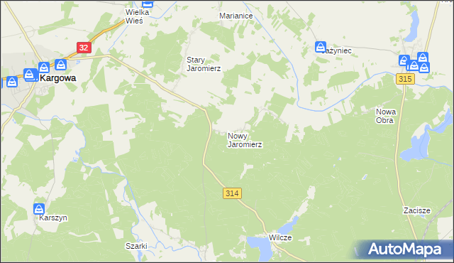 mapa Nowy Jaromierz, Nowy Jaromierz na mapie Targeo