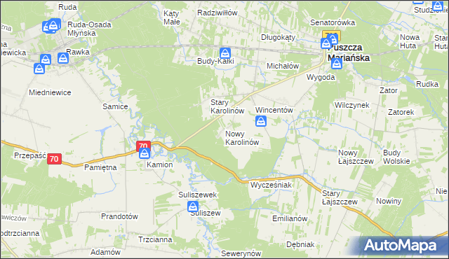 mapa Nowy Karolinów, Nowy Karolinów na mapie Targeo