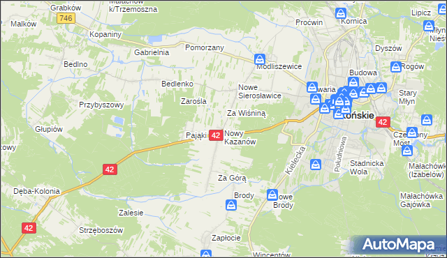 mapa Nowy Kazanów, Nowy Kazanów na mapie Targeo