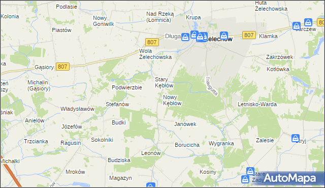 mapa Nowy Kębłów, Nowy Kębłów na mapie Targeo