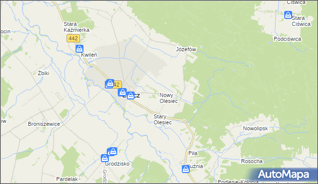 mapa Nowy Olesiec, Nowy Olesiec na mapie Targeo