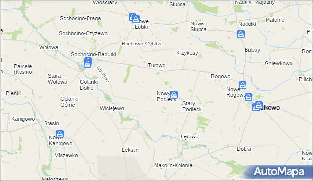 mapa Nowy Podleck, Nowy Podleck na mapie Targeo