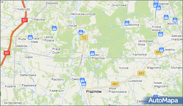 mapa Nowy Prażmów, Nowy Prażmów na mapie Targeo